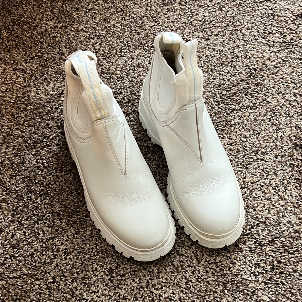 Prada white lug sole boots